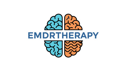 EMDR (Eye Movement Desensitization and Reprocessing) Therapy Logo – Balance Brain Symbol