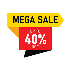 Up to 40% Off Mega Sale Banner