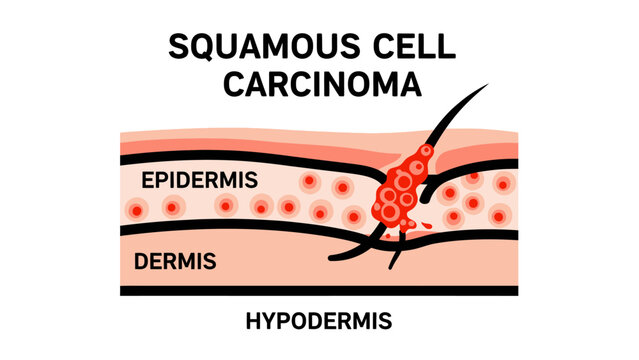 Squamous Cell Carcinoma (SCC): Skin Anatomy Diagram