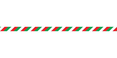 Naklejka na ściany i meble Christmas candy cane straight line border with red and white striped. Xmas seamless line with striped candy lollipop pattern isolated on transparent background