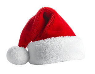 Fototapeta na wymiar Weihnachtsmütze isoliert auf weißen Hintergrund, Freisteller, Transparent