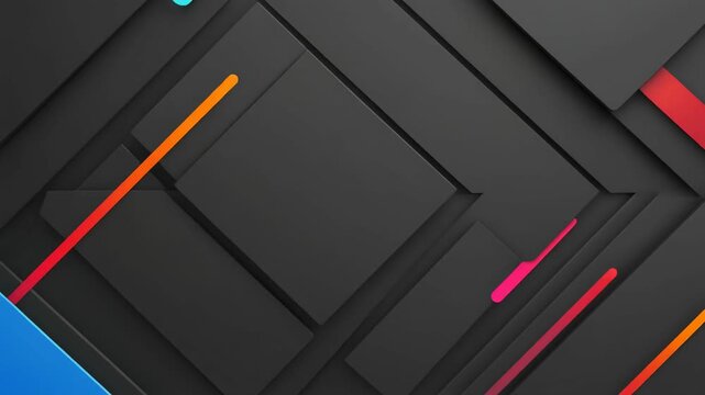Abstract Geometric Composition with Dark Matte Surfaces and Bright Accents