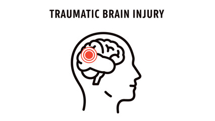 Traumatic Brain Injury (TBI) Vector Icon