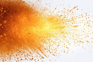 Explosive Color: A vibrant explosion of orange powder particles bursts across the frame, showcasing dynamic energy and artistic movement.