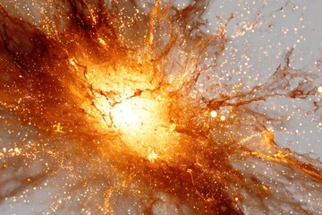 Explosion of Stellar Energy: A dynamic cosmic vista showcasing a captivating explosion of celestial light and energy, evoking a sense of the universe's powerful and vibrant nature.