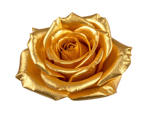 Goldene Rose isoliert auf Wei&szlig; &ndash; luxuri&ouml;ser Freisteller