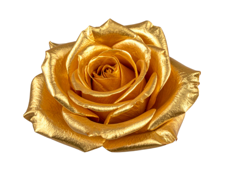 Goldene Rose isoliert auf Weiß – luxuriöser Freisteller - Powered by Adobe