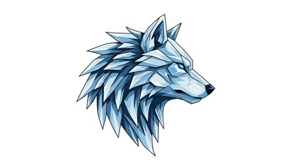 Majestic Ice Wolf Head Profile Illustration. © Fauzi
