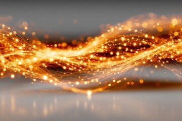 Abstract Light Trails: An abstract display of illuminated light trails weaves and glows with a warm, energetic aura.