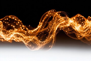 Abstract Digital Wave: An ethereal digital wave pulsates with a warm, golden glow, representing connectivity and information flow.
