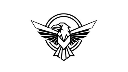 Stylized Eagle Emblem with Wings Spread Wide.