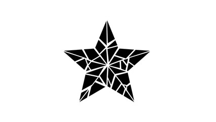 Obraz premium Geometric Black Star Abstract Design on White Background.