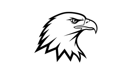 Fototapeta premium Eagle Head Profile - A Bold and Striking Vector Illustration.