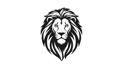Fototapeta premium Majestic Lion Head Vector Illustration with Detailed Mane and Fierce Gaze.