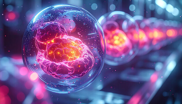 Cellular Structures: A mesmerizing view of glowing cellular structures, with vibrant colors and intricate details. Representing the essence of life and scientific advancement.