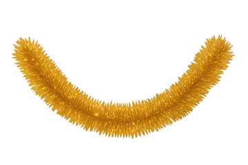 Gold tinsel garland decorating for christmas festive season, sparkling holiday decoration banner element