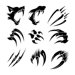 Fototapeta premium Set of 10 black ink brush stroke splashes and swooshes isolated on Transparent Background
