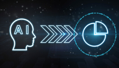 AI Transformation: Conceptual image visualizing the conversion of artificial intelligence into valuable data and insights, representing the potential of AI in business and innovation.