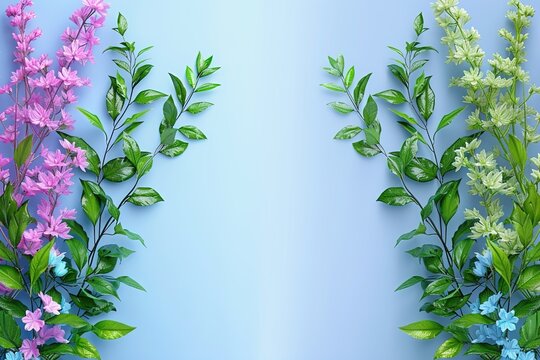 Elegant floral frame with pastel hues perfect for spring announcements today