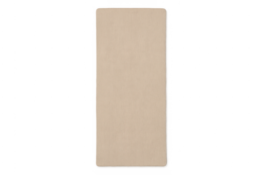 Blank vertical beige paper card with rounded corners