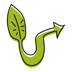 Leaf Arrow Directional Icon Illustration