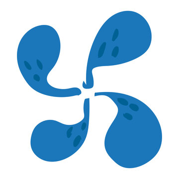 Abstract Blue Lauburu Graphic on Black Background