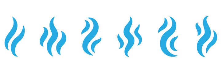 Smoke steam icon set vector. Hit stink, coffee, fragrance flame elements. Smoke smell, steam aroma heat symbol. vector illustration