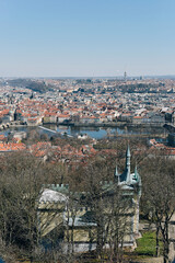 Prague Cityscape - view from a mountain.