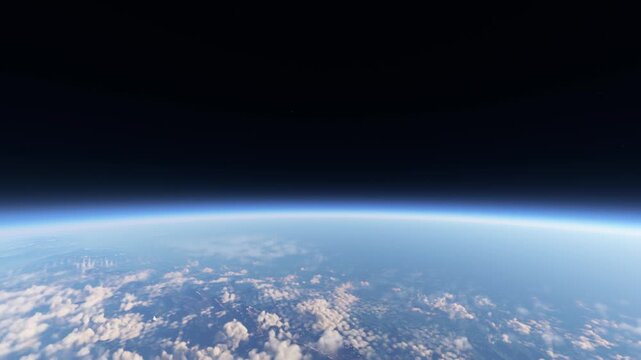 Stunning High-Altitude Perspective of Planet Earth's Horizon and Atmosphere. View From Space Satellite