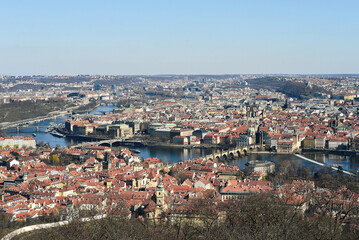 Prague Cityscape - view from a mountain.