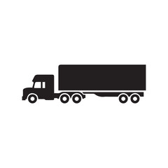 Long Trailer Truck Silhouette Vector