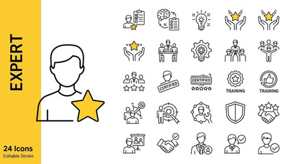 Expertise Icon Set Professional Skills and Success Graphics