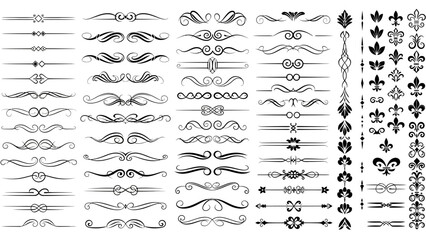 Elegant vintage dividers, borders, and ornaments for design embellishments
