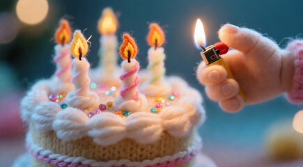 Wool Birthday Cake Sparkle Moment