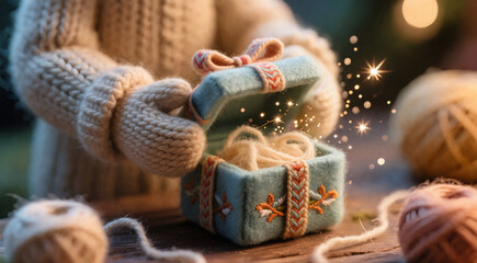 Handmade Winter Gift Unwrapping