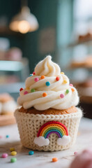 Yarn Cupcake With Sprinkles