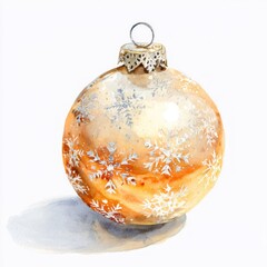 Watercolor New Year's illustration, Christmas ball on a white background. AI generative.