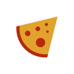 Minimalist pizza slice icon illustration.