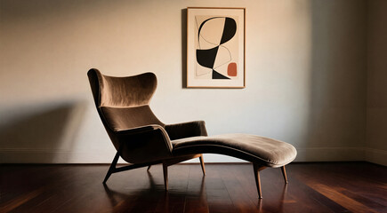 Mid-Century Curved Chair Focus