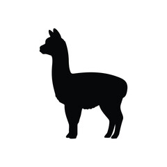 Naklejka premium Cute aplaca silhouette vector flat illustration design.