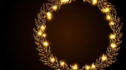 commemoration. Golden laurel wreath encircling glowing name inscription, honor theme, elegant composition. event programs, museum guides, designed for cultural heritage projects and event programs.