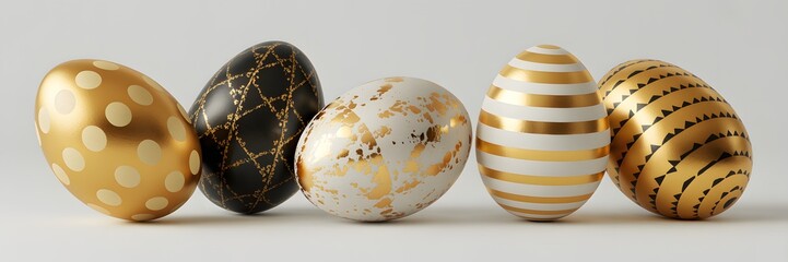 Five decorative oval glass objects