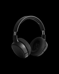 Black Over-Ear Headphones on Black Background