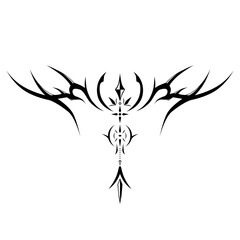abstract aesthetic black monochrome tribal tattoo