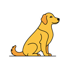 Dog icon in flat style. Golden retriever vector illustration on isolated background. Domestic animal sign business concept.