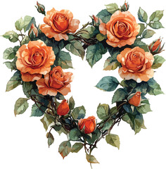 A beautiful floral bouquet of red roses, isolated on a white background, perfect for a wedding, valentine, or gift