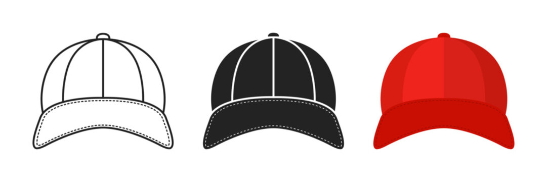 Baseball cap icon in flat style. Headgear vector illustration on isolated background. Sport hat sign business concept.