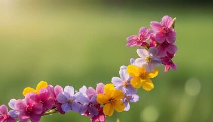 Blooming Flowers as Upward Arrow Graph Symbolizing Growth and Success