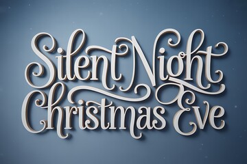 Elegant Silent Night Christmas Eve lettering for your holiday cards and festive designs, spreading peace and joy this season with beautiful script
