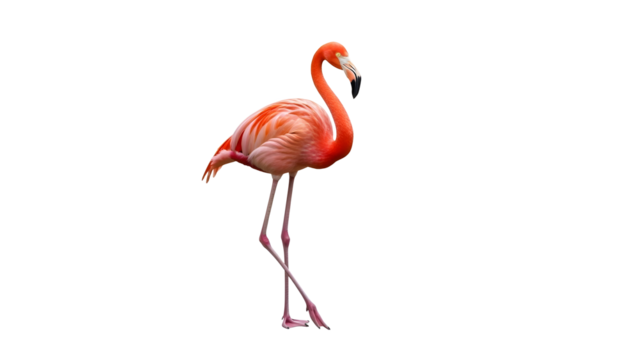 Elegant flamingo standing gracefully with its long legs